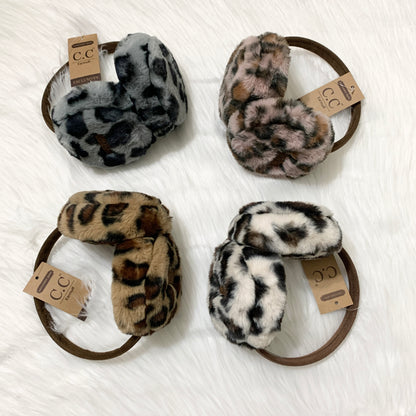 C.C Leopard Print Earmuffs, Winter Earmuffs, Warm Earmuffs, Winter Ear Warmers, Holiday Gift, Birthday Gift, Wife Gift, Fiancé Gift, Mom Gift