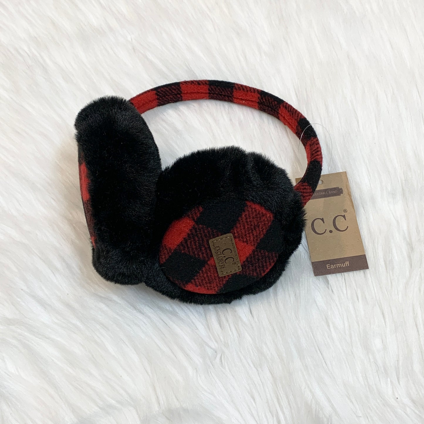 C.C Plaid Print Earmuffs, Winter Earmuffs, Warm Earmuffs, Winter Ear Warmers, Holiday Gift, Birthday Gift, Wife Gift, Fiancé Gift, Mom Gift