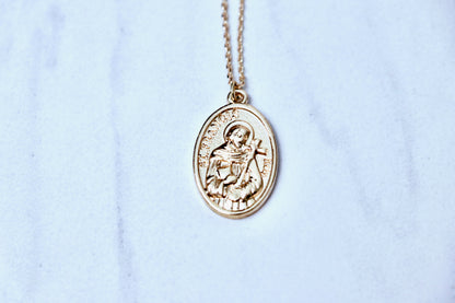 Saint Francis Premium Pendant Necklace, Wife Gift, Birthday Gift, Sister Gift, Bridesmaid Gift, Best Friend Gift, Religious Gift, Confirmation Gift, Communion Gift
