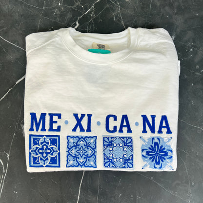 Mexicana Colorful Tile Embroidery Crewneck