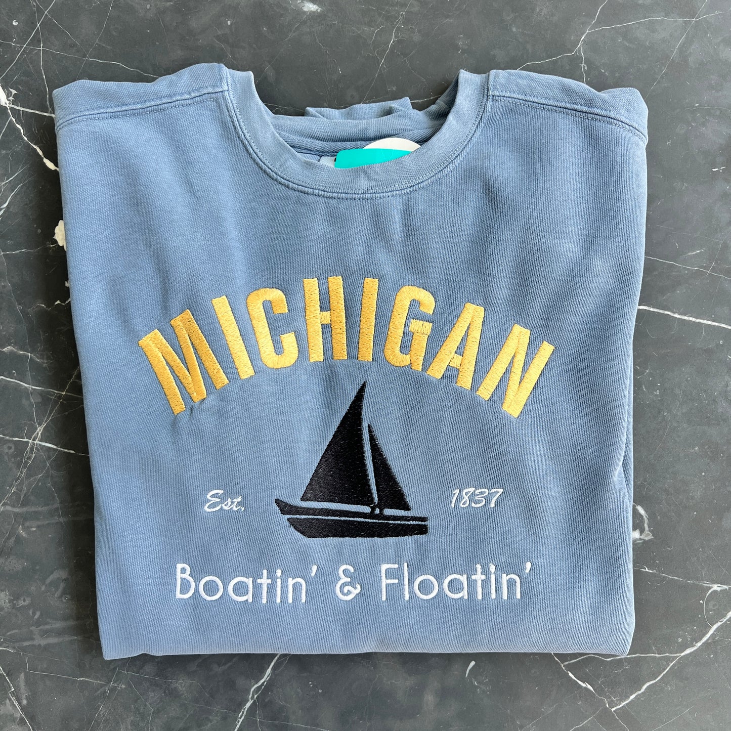 Michigan Boating' and Floatin' Plate Crewneck