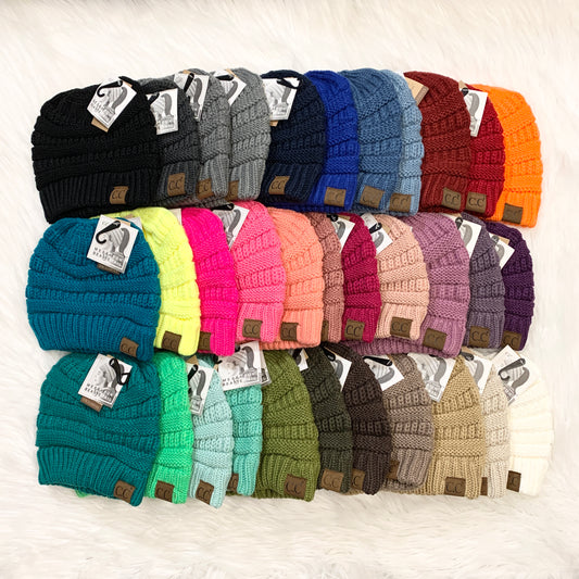 C.C Messy Bun Ponytail Beanies (Adults), Winter Hat, Winter Beanie, Premium Beanie, Warm Beanie, Colorful Beanie, Holiday Gift, Birthday Gift