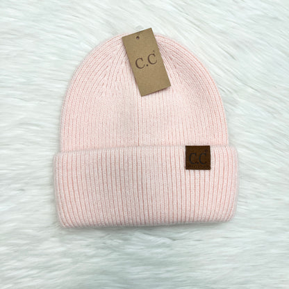 C.C Double Cuff Thick Beanies ,Winter Hat, Winter Beanie, Knit Beanie