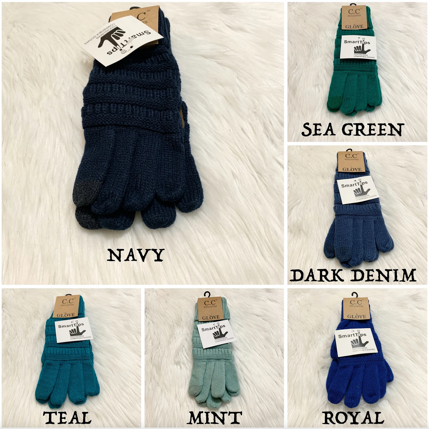 C.C Classic Smart Tip Gloves (Adults), Knit Gloves, Winter Gloves, Premium Gloves, Warm Gloves, Colorful Gloves, Holiday Gift, Birthday Gift
