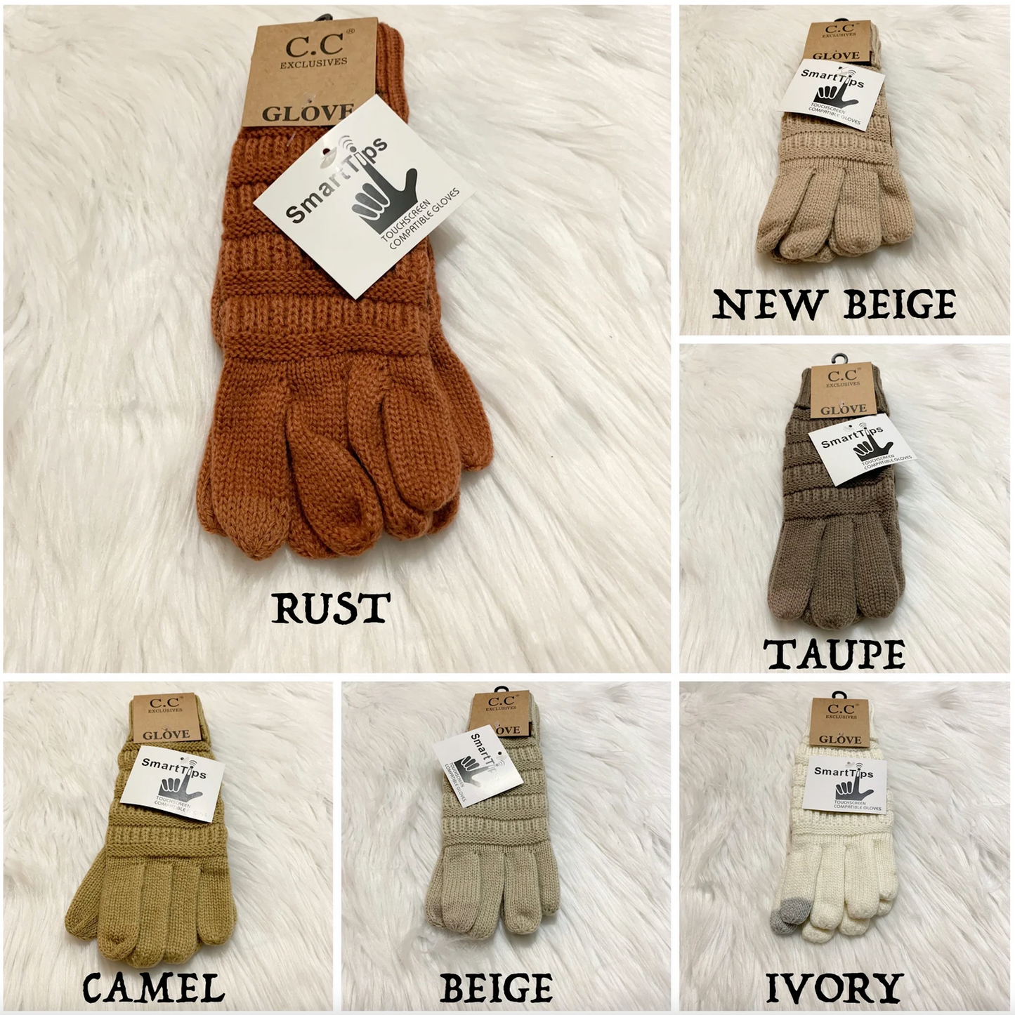 C.C Classic Smart Tip Gloves (Adults), Knit Gloves, Winter Gloves, Premium Gloves, Warm Gloves, Colorful Gloves, Holiday Gift, Birthday Gift