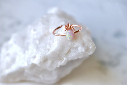 Dainty Pineapple Opal Ring Band (Adjustable), Birthday Gift, Sister Gift, Mother Gift, Bridesmaid Gift, Friend Gift, Girlfriend Gift, Cute Gift