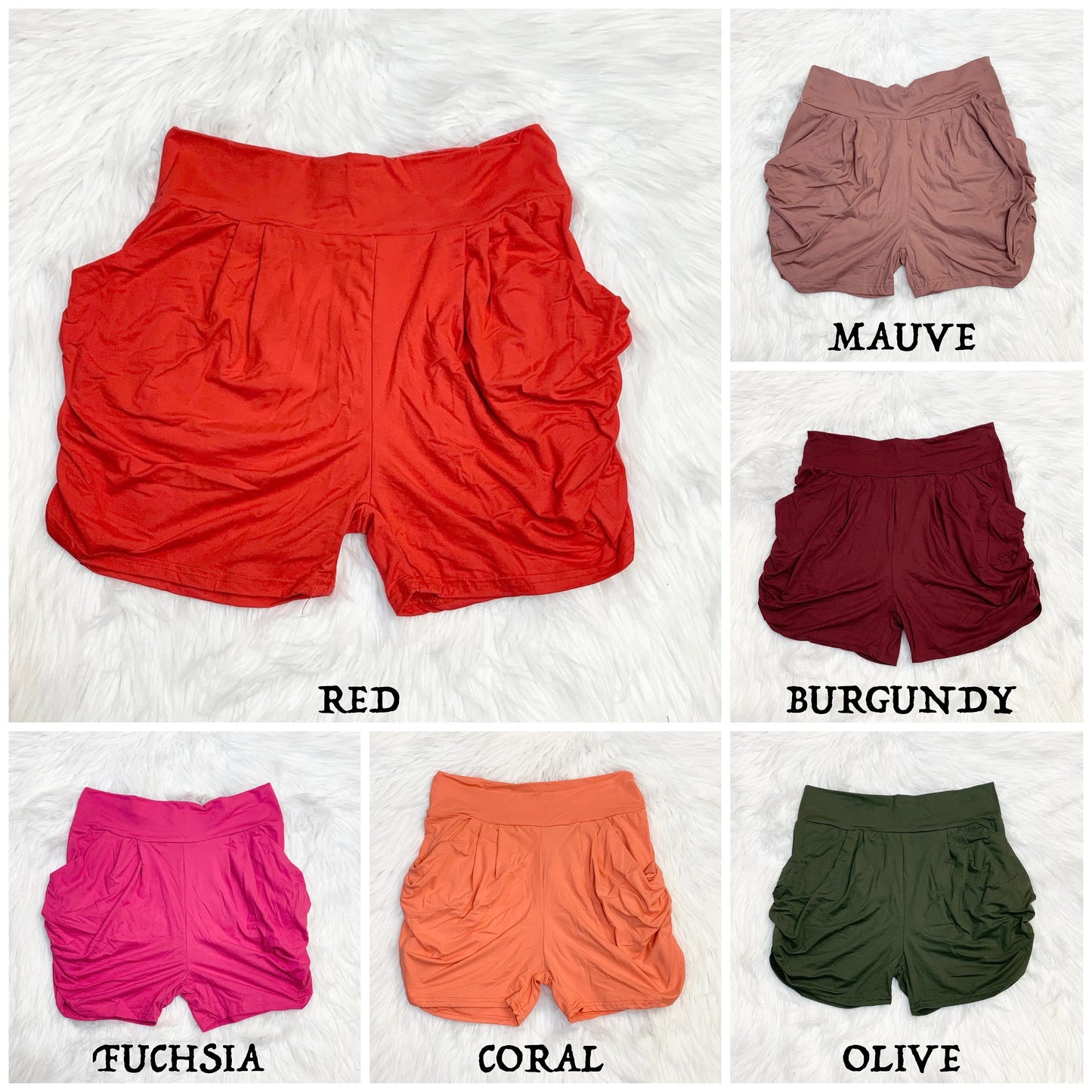 Premium Soft Harem Solid Shorts with Pockets, Soft Print Harem Shorts, Summer Shorts