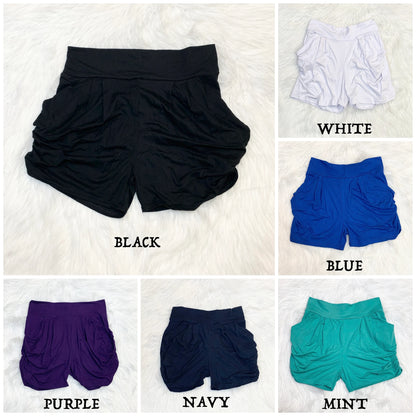 Premium Soft Harem Solid Shorts with Pockets, Soft Print Harem Shorts, Summer Shorts