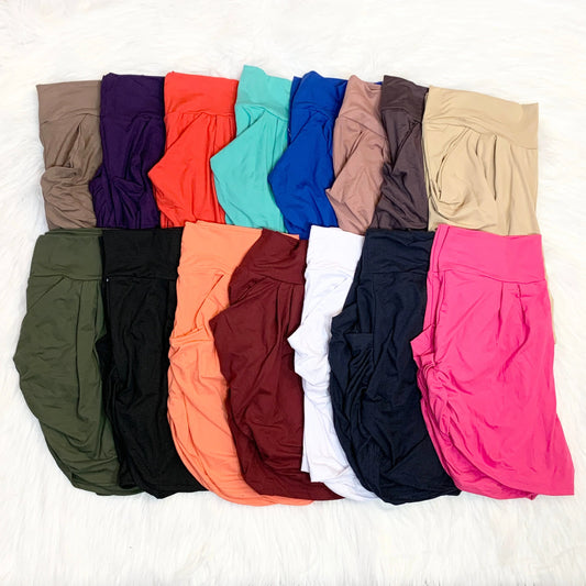 Premium Soft Harem Solid Shorts with Pockets, Soft Print Harem Shorts, Summer Shorts