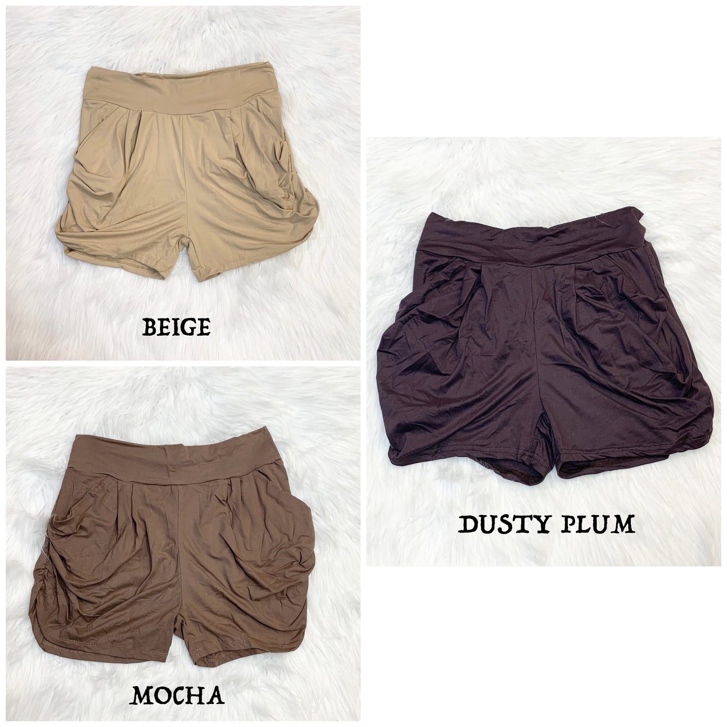 Premium Soft Harem Solid Shorts with Pockets, Soft Print Harem Shorts, Summer Shorts